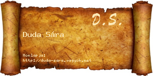 Duda Sára névjegykártya