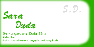 sara duda business card